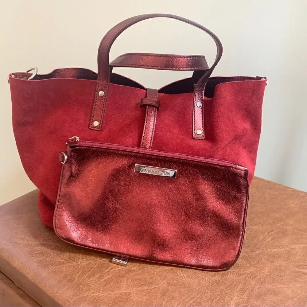 Tiffany & Co. Reversible Burgundy Suede/Leather